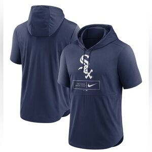 Nike Chicago White Sox Baseball Blue Dri Fit Short Sleeve Hoodie Mens 2XL